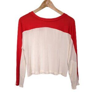 Rag & Bone Boxy Red and White Colourblocked Top